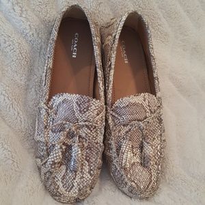 Coach size 10 metallic driving loafers